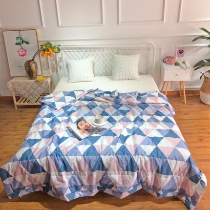 润缦 2020新款纯棉全棉精梳棉夏被 菱格