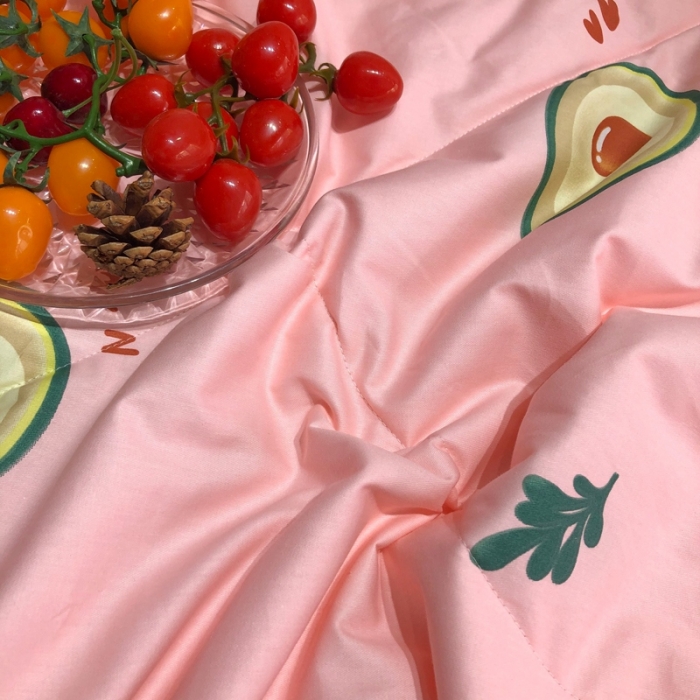 91家纺网 家纺一手货源 找家纺 润缦 2020新款纯棉全棉精梳棉夏被 牛油果粉