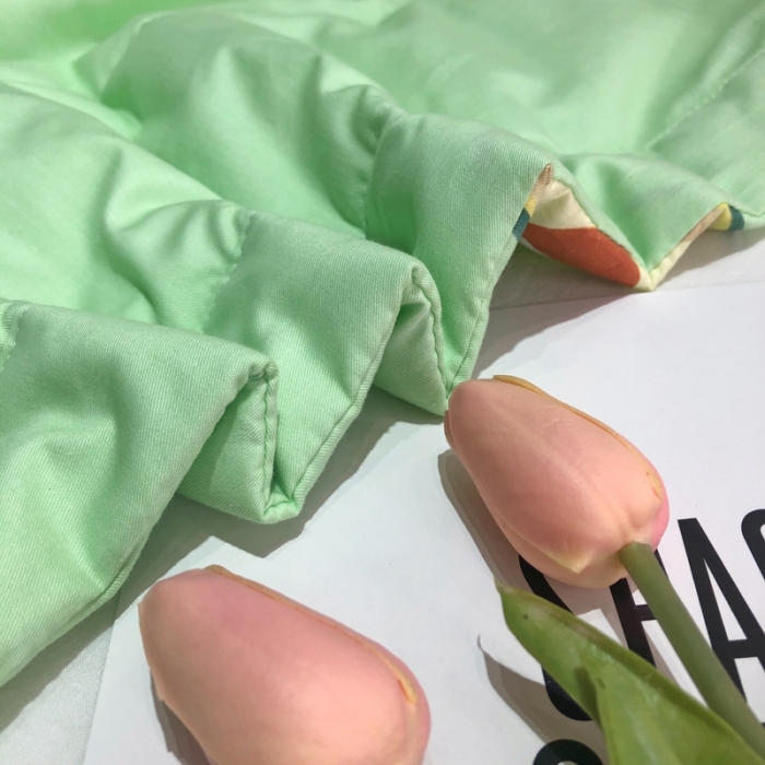 91家纺网 家纺一手货源 找家纺 润缦 2020新款纯棉全棉精梳棉夏被 牛油果绿