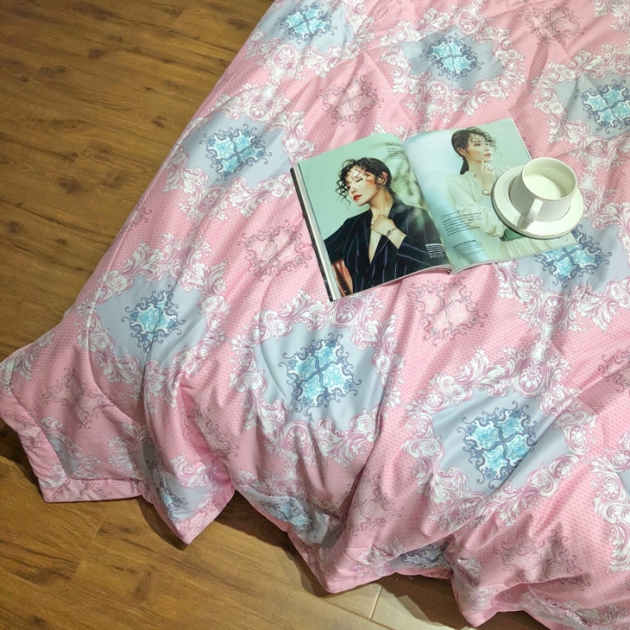 91家纺网 家纺一手货源 找家纺 润缦 2020新款纯棉全棉精梳棉夏被 欧花粉