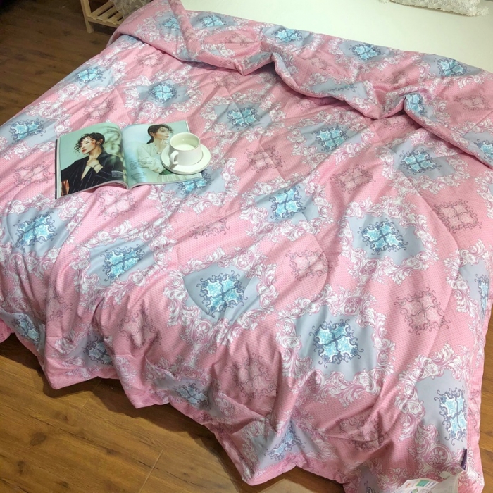 91家纺网 家纺一手货源 找家纺 润缦 2020新款纯棉全棉精梳棉夏被 欧花粉