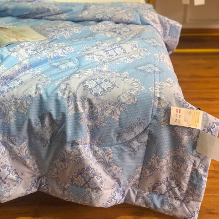 91家纺网 家纺一手货源 找家纺 润缦 2020新款纯棉全棉精梳棉夏被 欧花蓝