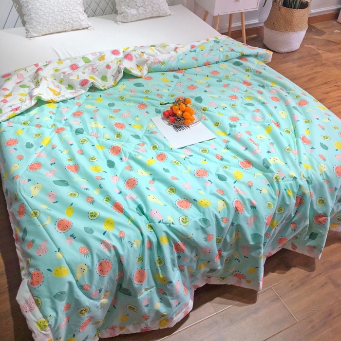 91家纺网 家纺一手货源 找家纺 润缦 2020新款纯棉全棉精梳棉夏被 水果派