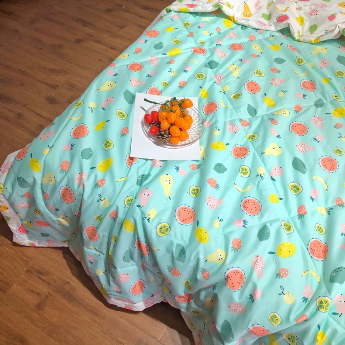 91家纺网 家纺一手货源 找家纺 润缦 2020新款纯棉全棉精梳棉夏被 水果派