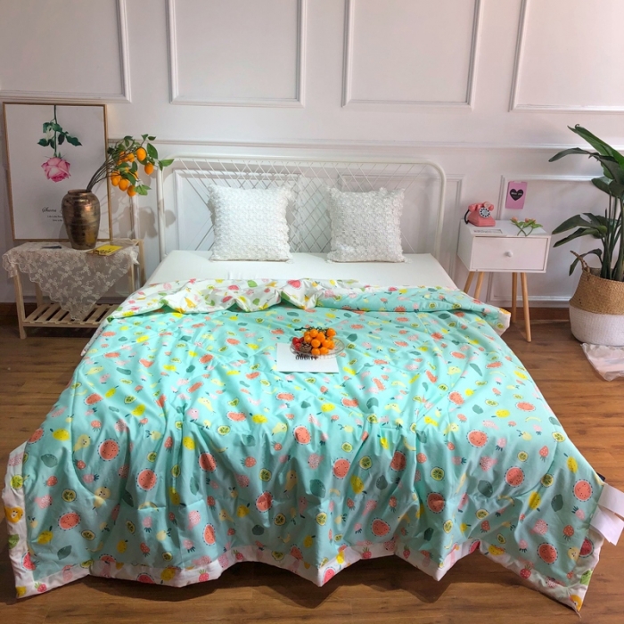 91家纺网 家纺一手货源 找家纺 润缦 2020新款纯棉全棉精梳棉夏被 水果派