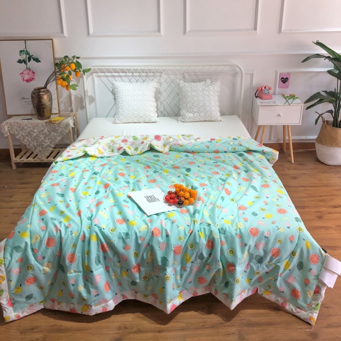 91家纺网 家纺一手货源 找家纺 润缦 2020新款纯棉全棉精梳棉夏被 水果派