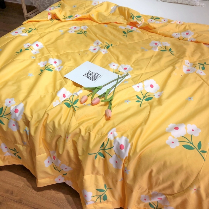 91家纺网 家纺一手货源 找家纺 润缦 2020新款纯棉全棉精梳棉夏被 小雏菊