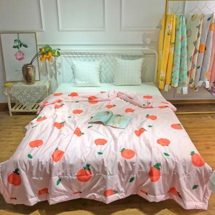 润缦 2020新款纯棉全棉精梳棉夏被 小橘子粉