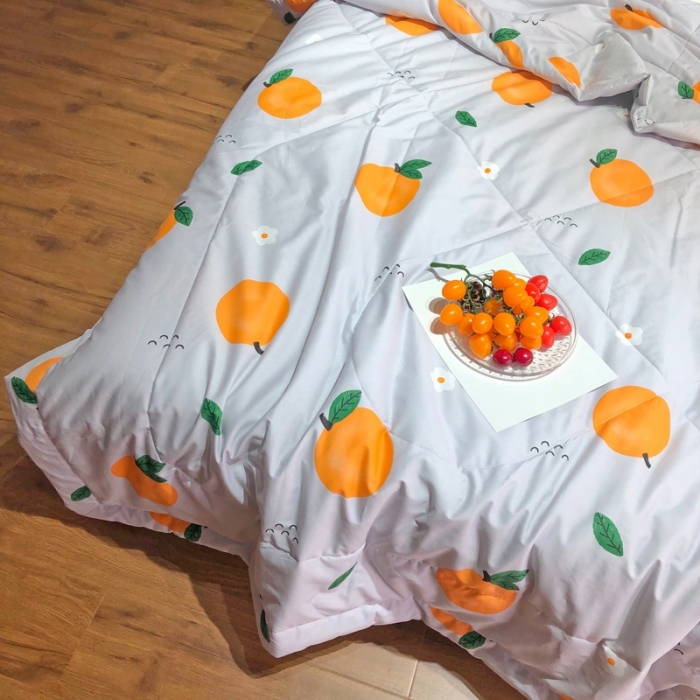 91家纺网 家纺一手货源 找家纺 润缦 2020新款纯棉全棉精梳棉夏被 小橘子灰