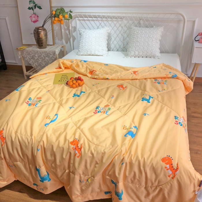 91家纺网 家纺一手货源 找家纺 润缦 2020新款纯棉全棉精梳棉夏被 小恐龙