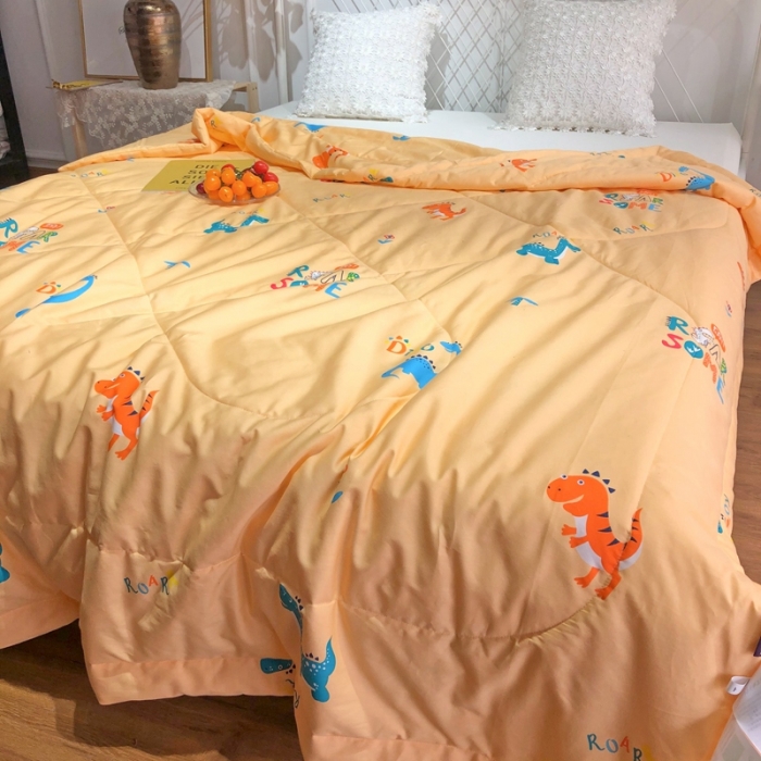 91家纺网 家纺一手货源 找家纺 润缦 2020新款纯棉全棉精梳棉夏被 小恐龙