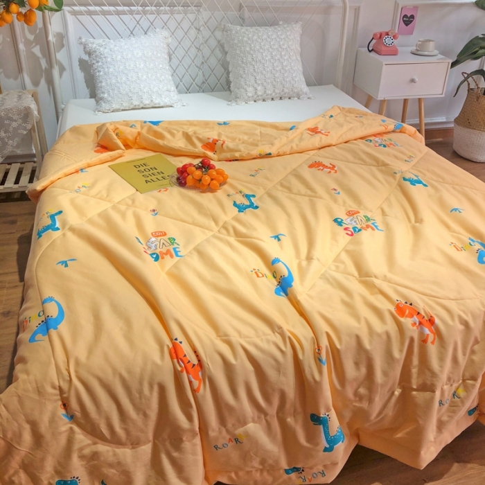 91家纺网 家纺一手货源 找家纺 润缦 2020新款纯棉全棉精梳棉夏被 小恐龙