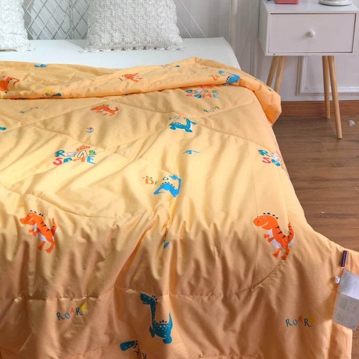 91家纺网 家纺一手货源 找家纺 润缦 2020新款纯棉全棉精梳棉夏被 小恐龙