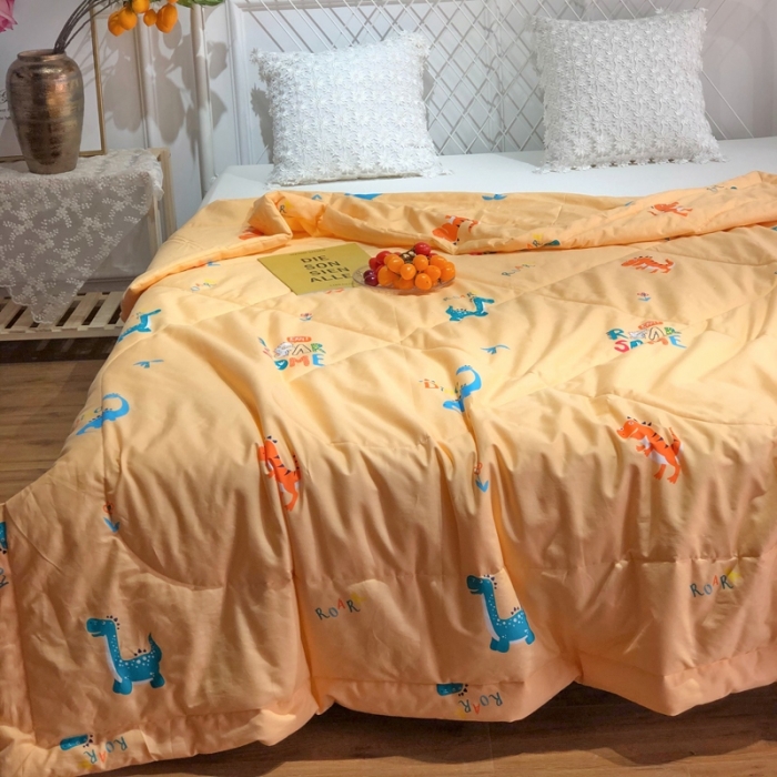 91家纺网 家纺一手货源 找家纺 润缦 2020新款纯棉全棉精梳棉夏被 小恐龙