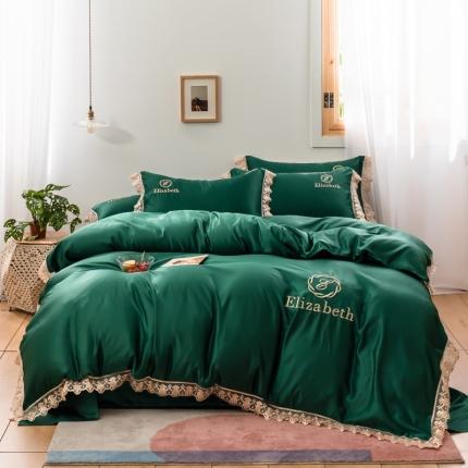 91家纺网 家纺一手货源 找家纺 （总）米奈 2020新款水洗真丝蕾丝四件套