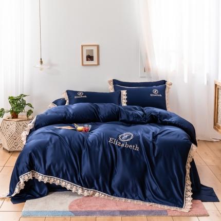 91家纺网 家纺一手货源 找家纺 （总）米奈 2020新款水洗真丝蕾丝四件套