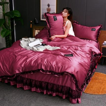 铠畅 2020新款水洗真丝四件套 莫妮卡 枣红