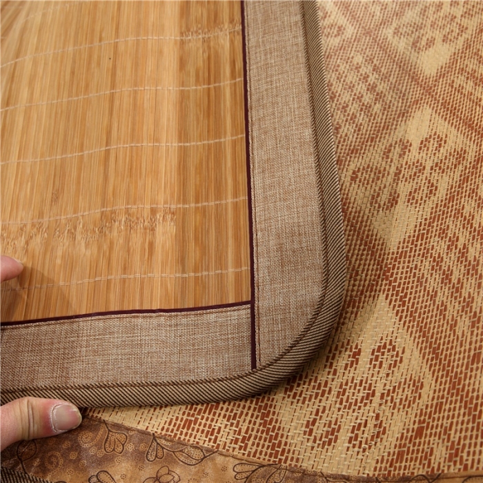 91家纺网 家纺一手货源 找家纺 青竹苑 2020新款3.2砂光印花竹席 荷塘玉色