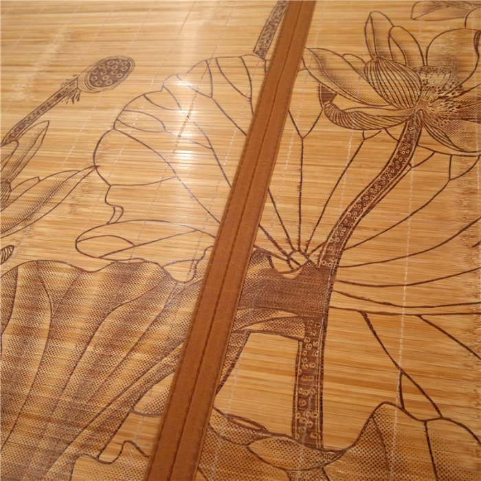 91家纺网 家纺一手货源 找家纺 青竹苑 2020新款3.2砂光印花竹席 荷塘玉色