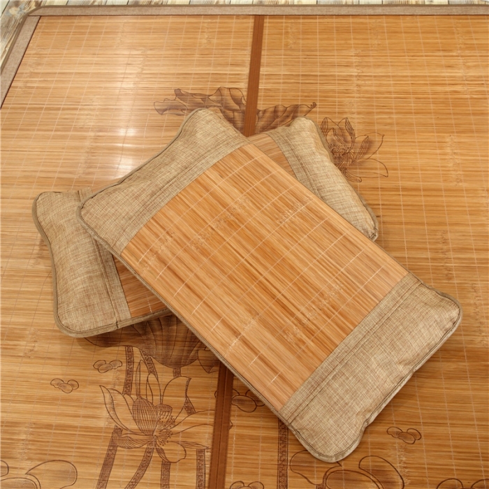 91家纺网 家纺一手货源 找家纺 青竹苑 2020新款3.2砂光印花竹席 荷塘玉色