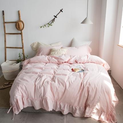 91家纺网 家纺一手货源 找家纺 淑女公社 2020春夏新款四件套 米洛小镇-淡粉