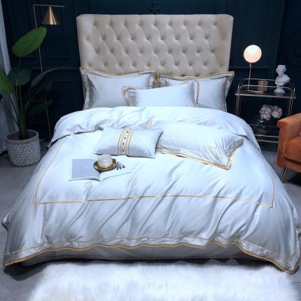 91家纺网 家纺一手货源 找家纺 （总）馨蕊家居 2021新款春夏100S莫兰迪长绒棉四件套