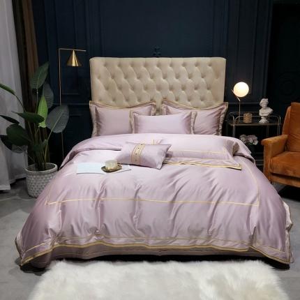 （总）馨蕊家居 2021新款春夏100S莫兰迪长绒棉四件套