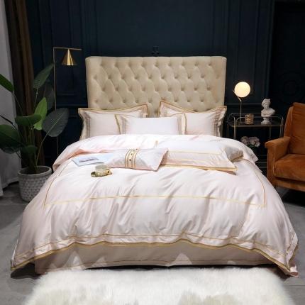 91家纺网 家纺一手货源 找家纺 馨蕊家居 2021新款春夏100S莫兰迪长绒棉四件套 米白