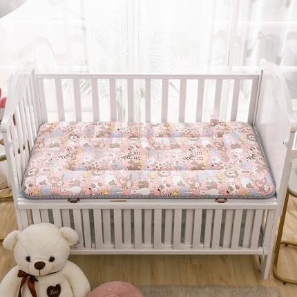 嗨生活2020新款全棉儿童床垫正面全棉+反面透气网布动物狂欢