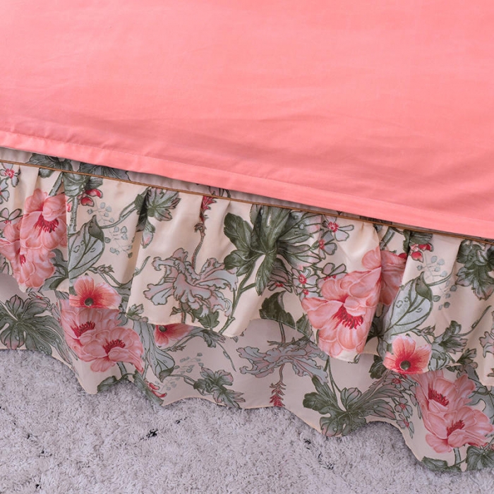 91家纺网 家纺一手货源 找家纺 梦柏 2020新款加厚磨毛四件套大版床裙款 芳华