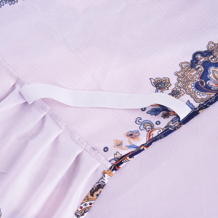 91家纺网 家纺一手货源 找家纺 梦柏 2020新款加厚磨毛四件套大版床裙款 北海风-兰