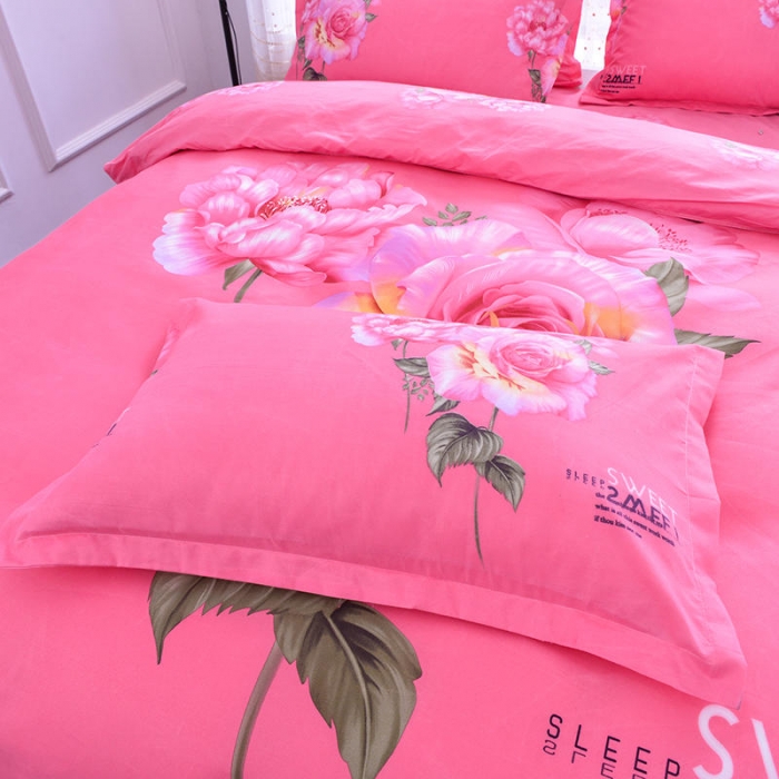 91家纺网 家纺一手货源 找家纺 梦柏 2020新款加厚磨毛四件套大版床裙款 初恋