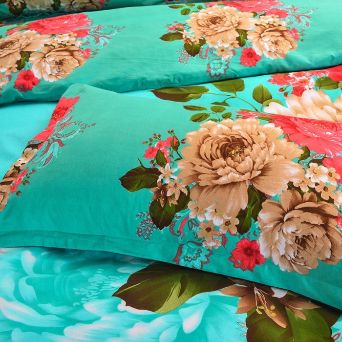 91家纺网 家纺一手货源 找家纺 梦柏 2020新款加厚磨毛四件套大版床裙款 国色天香