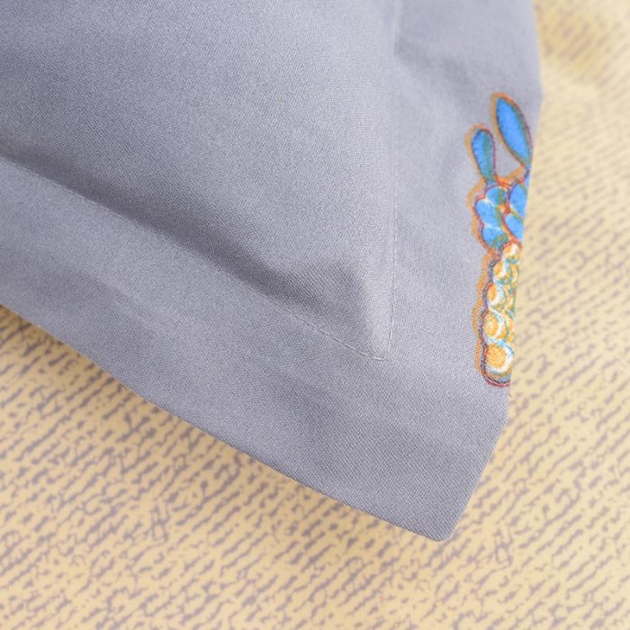 91家纺网 家纺一手货源 找家纺 梦柏 2020新款加厚磨毛四件套大版床裙款 花间意（灰）