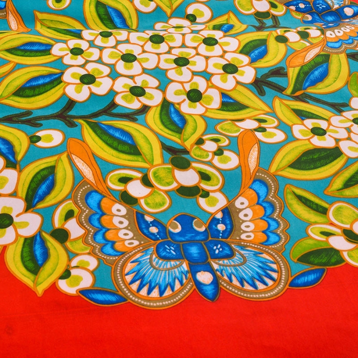 91家纺网 家纺一手货源 找家纺 梦柏 2020新款加厚磨毛四件套大版床裙款 花间意红