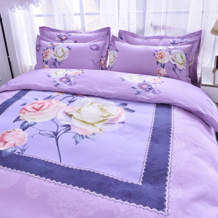 91家纺网 家纺一手货源 找家纺 梦柏 2020新款加厚磨毛四件套大版床裙款 花香四逸