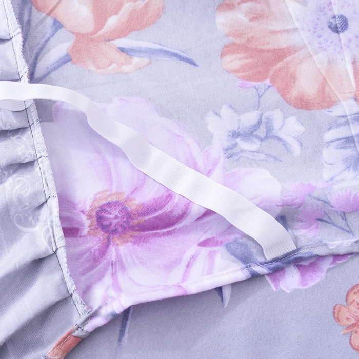 91家纺网 家纺一手货源 找家纺 梦柏 2020新款加厚磨毛四件套大版床裙款 花韵纷飞