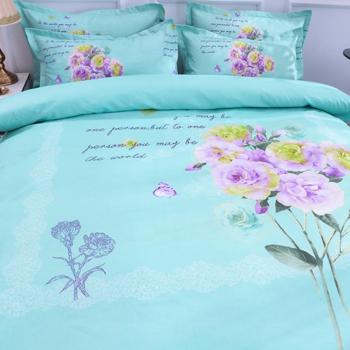 91家纺网 家纺一手货源 找家纺 梦柏 2020新款加厚磨毛四件套大版床裙款 玫瑰花香