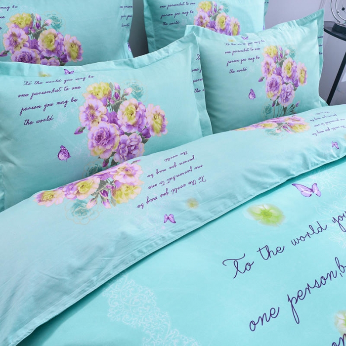 91家纺网 家纺一手货源 找家纺 梦柏 2020新款加厚磨毛四件套大版床裙款 玫瑰花香