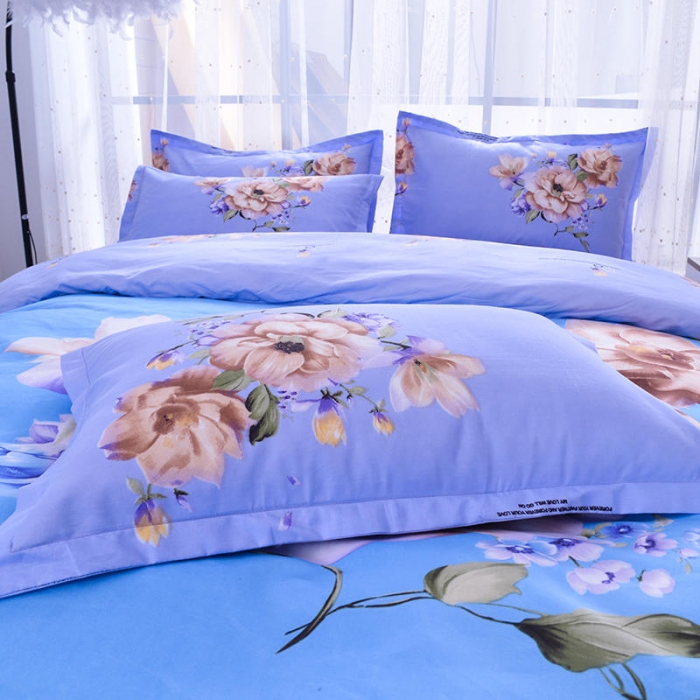 91家纺网 家纺一手货源 找家纺 梦柏 2020新款加厚磨毛四件套大版床裙款 牡丹情