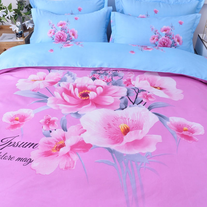 91家纺网 家纺一手货源 找家纺 梦柏 2020新款加厚磨毛四件套大版床裙款 宁静花开