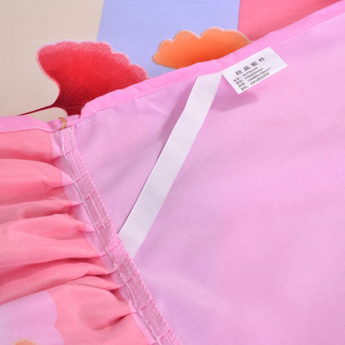 91家纺网 家纺一手货源 找家纺 梦柏 2020新款加厚磨毛四件套小版床裙款 爱的港湾-粉