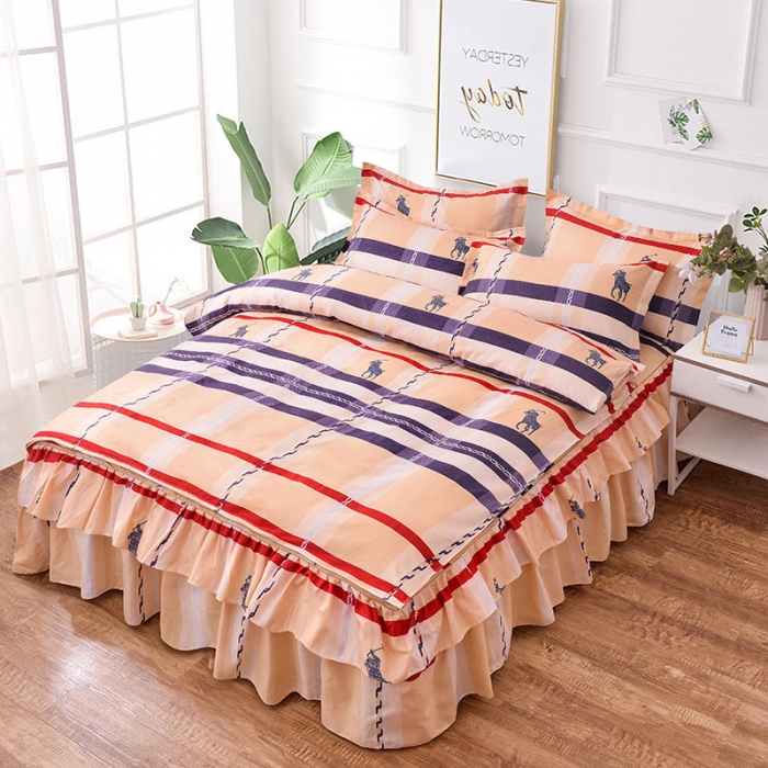 91家纺网 家纺一手货源 找家纺 梦柏 2020新款加厚磨毛四件套小版床裙款 爱仕马格