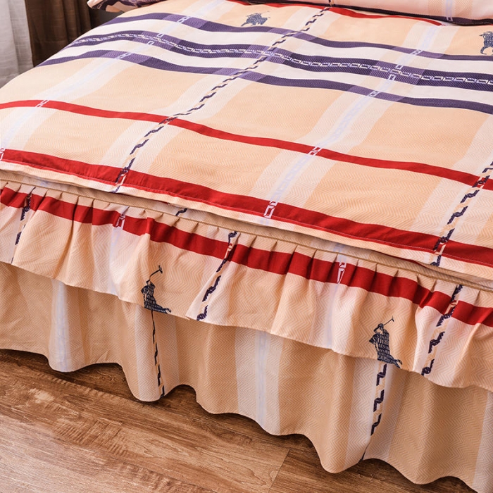 91家纺网 家纺一手货源 找家纺 梦柏 2020新款加厚磨毛四件套小版床裙款 爱仕马格