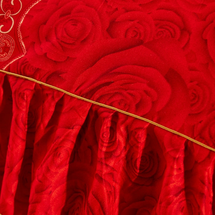 91家纺网 家纺一手货源 找家纺 梦柏 2020新款加厚磨毛四件套小版床裙款 花香飘逸