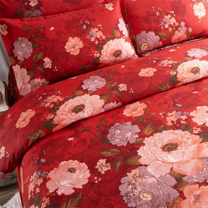 91家纺网 家纺一手货源 找家纺 梦柏 2020新款加厚磨毛四件套小版床裙款 花雅之秀