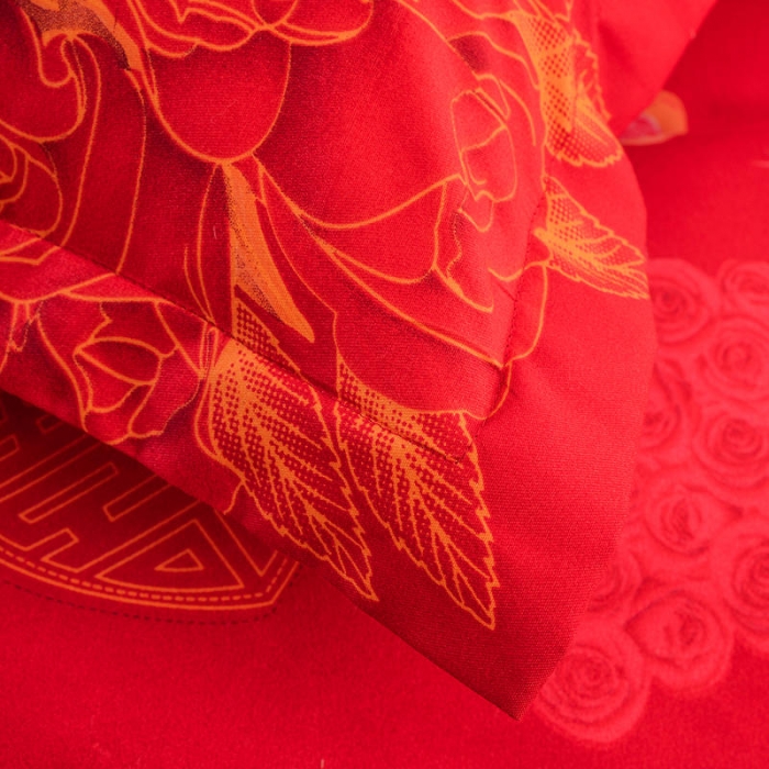 91家纺网 家纺一手货源 找家纺 梦柏 2020新款加厚磨毛四件套小版床裙款 玫瑰恋人