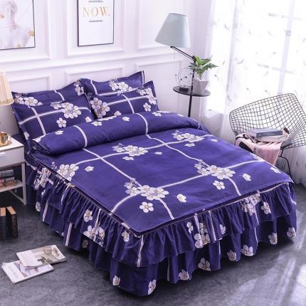 梦柏 2020新款加厚磨毛四件套小版床裙款 美好时光