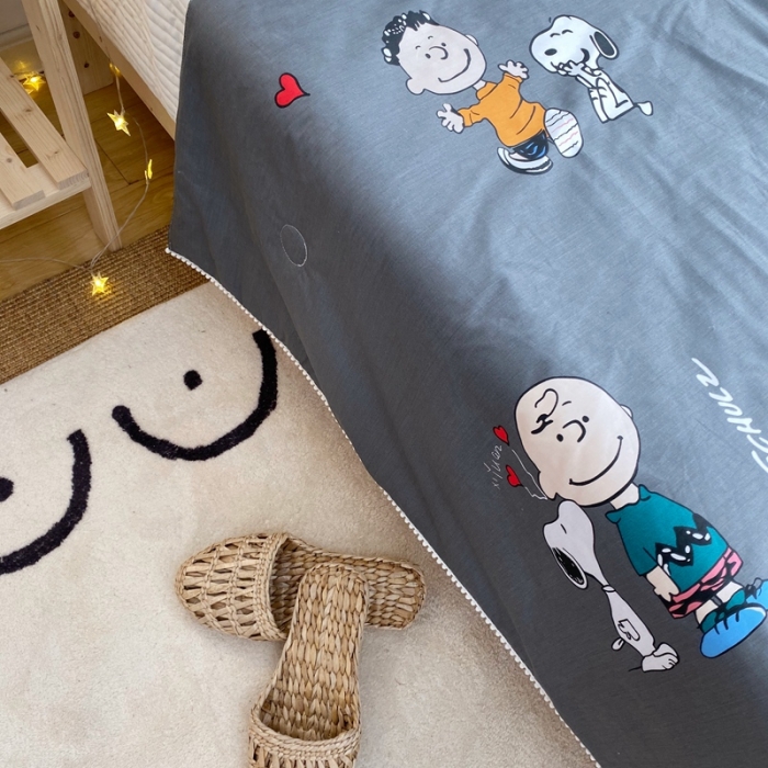 91家纺网 家纺一手货源 找家纺 窝米 2020新款春夏夏被 史努比（蓝灰）
