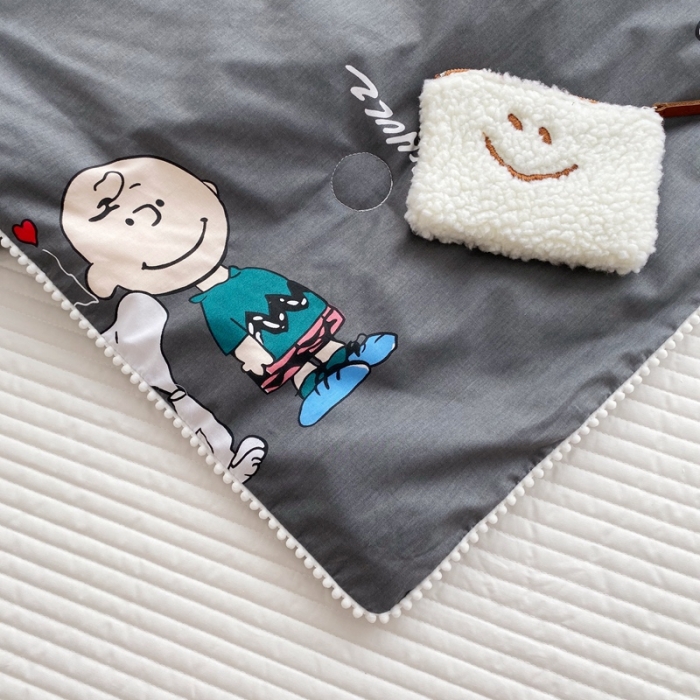 91家纺网 家纺一手货源 找家纺 窝米 2020新款春夏夏被 史努比（蓝灰）